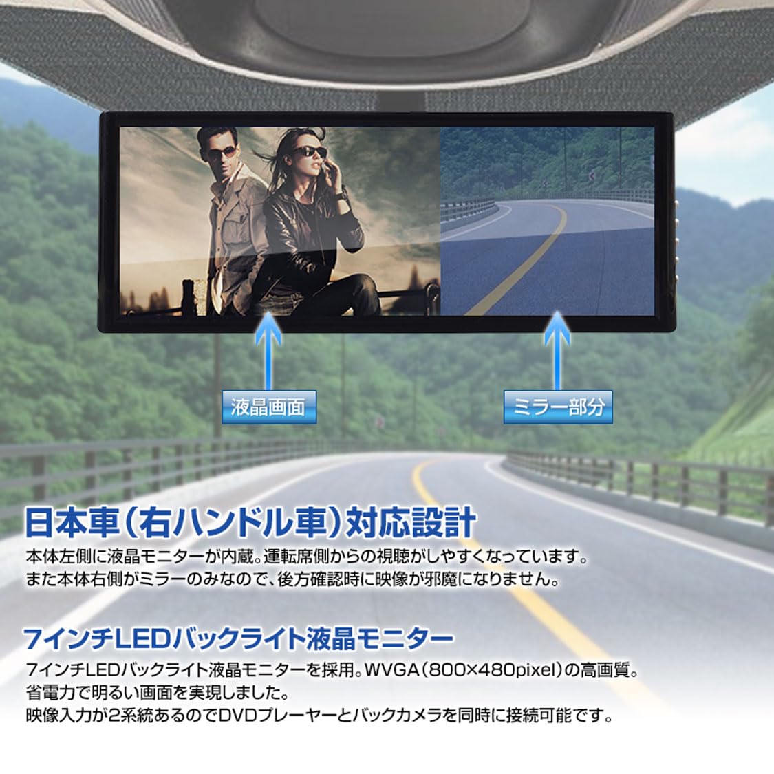 Amazon | 【MAXWIN/マックスウイン】 MR711 ミラーモニター 7